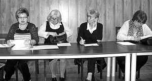 Prezydium ostatniego zebrania sprawozdawczego Wspólnoty Lubońskiej. Od lewej: Ewa Rogowicz (przewodnicząca), Anna Sawicka-Baraniak, Grażyna Kiercul, Wanda Suleja-Kot   fot. Jan Błaszczak