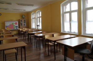 Jedna z odremontowanych sal lekcyjnych z nowym wyposażeniem